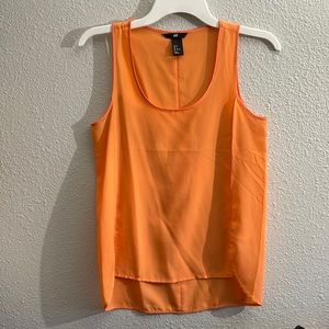 H&M high low tunic tank orange color